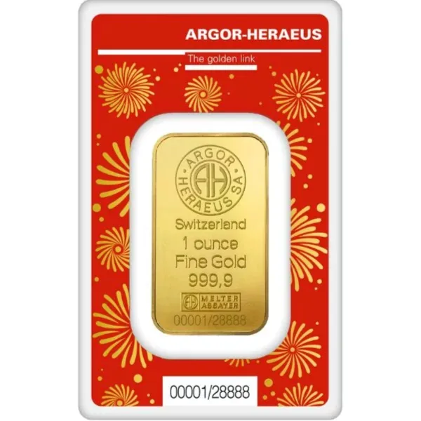 2024 Year Of The Dragon 1 oz Argor Heraeus Gold Bar (In Assay)